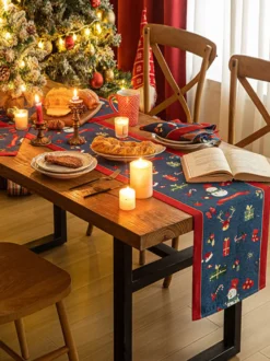 Nappe Costumes De Vacances Carreaux Polyester De Noël Rouge