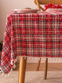Nappe Costumes de vacances de Noël à carreaux blanche de Noël