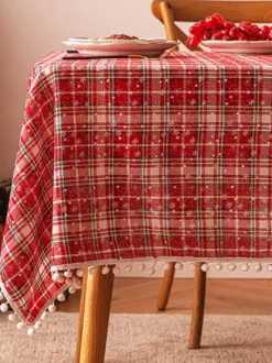 Nappe Costumes de vacances de Noël à carreaux blanche de Noël