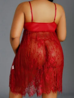 Nuisette en dentelle grande taille ensemble de nuit deux pièces