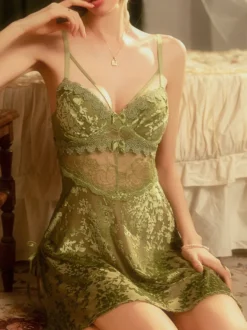 Nuisette en dentelle rose à imprimé floral armatures sexy avec coussinets