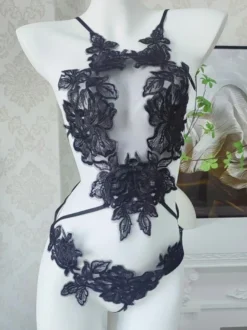 Nuisettes de mariée en dentelle blanche nuisettes sexy en résille transparente pour femmes