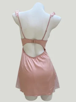 Nuisette sexy en dentelle champagne dos nu et tulle nuisette babydoll lingerie sexy