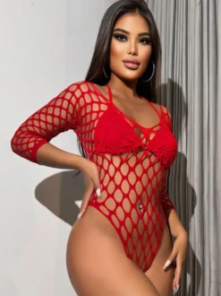 Nuisettes rouges découpées en lingerie pour femmes