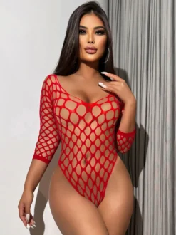 Nuisettes rouges découpées en lingerie pour femmes