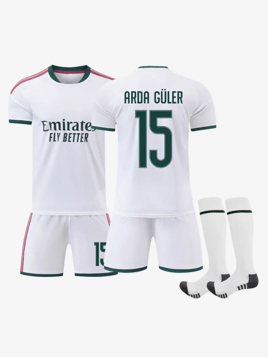 26/27 N° 7 Viní. Jr N° 10 Mbappé N° 5 Bellingham Ensemble 3 pièces Maillot domicile du club de football pour adultes et enfants
