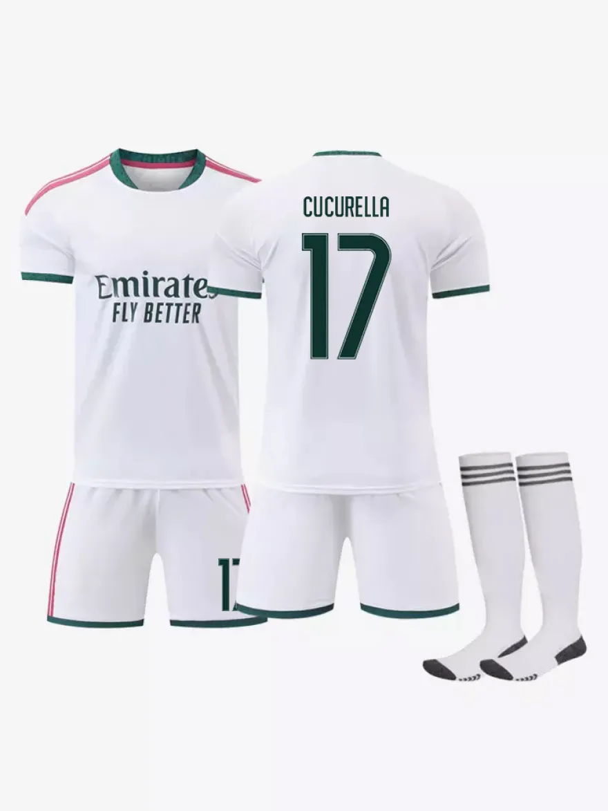 26/27 N° 7 Viní. Jr N° 10 Mbappé N° 5 Bellingham Ensemble 3 pièces Maillot domicile du club de football pour adultes et enfants