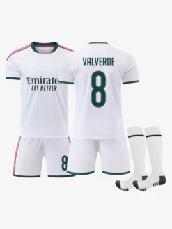 26/27 N° 7 Viní. Jr N° 10 Mbappé N° 5 Bellingham Ensemble 3 pièces Maillot domicile du club de football pour adultes et enfants