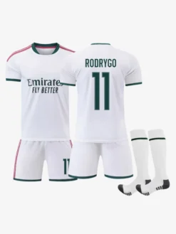 26/27 N° 7 Viní. Jr N° 10 Mbappé N° 5 Bellingham Ensemble 3 pièces Maillot domicile du club de football pour adultes et enfants