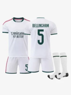26/27 N° 7 Viní. Jr N° 10 Mbappé N° 5 Bellingham Ensemble 3 pièces Maillot domicile du club de football pour adultes et enfants