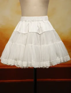 Organza blanc Lolita jupon broderie Trim Déguisements Halloween