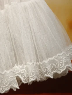 Organza blanc Lolita jupon broderie Trim Déguisements Halloween