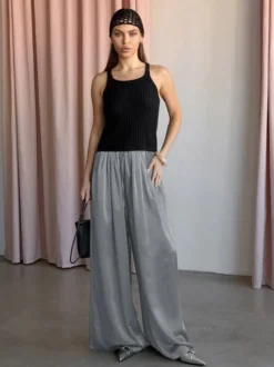 Pantalon abricot taille haute