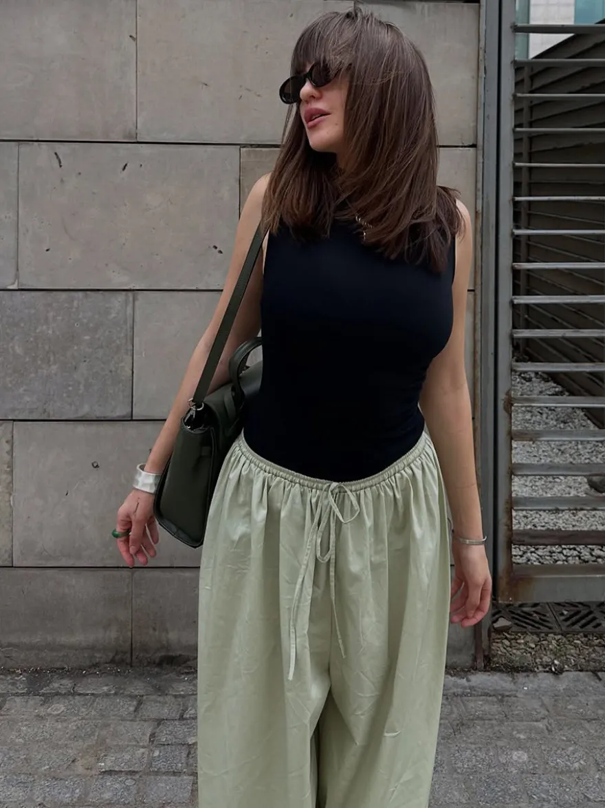 Pantalon ballon à taille élastique pour femme 2026