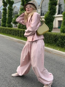 Pantalon ballon à taille élastique pour femme 2026