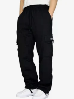 Pantalon cargo décontracté pour homme coupe droite surdimensionné taille naturelle avec poches