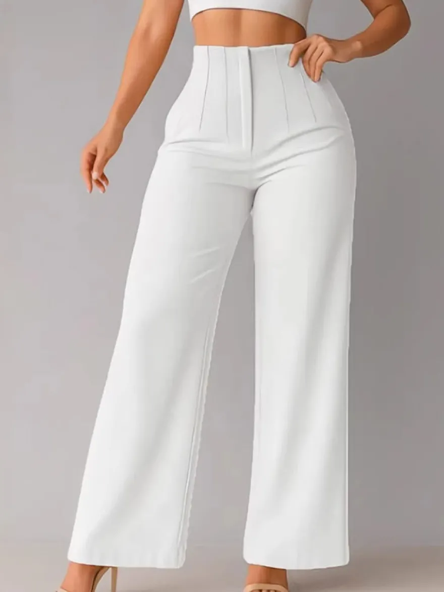 Pantalon kaki taille haute