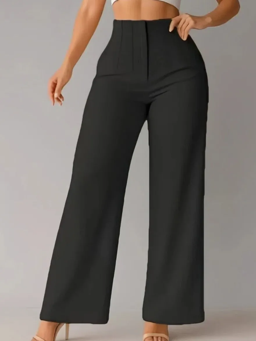 Pantalon kaki taille haute