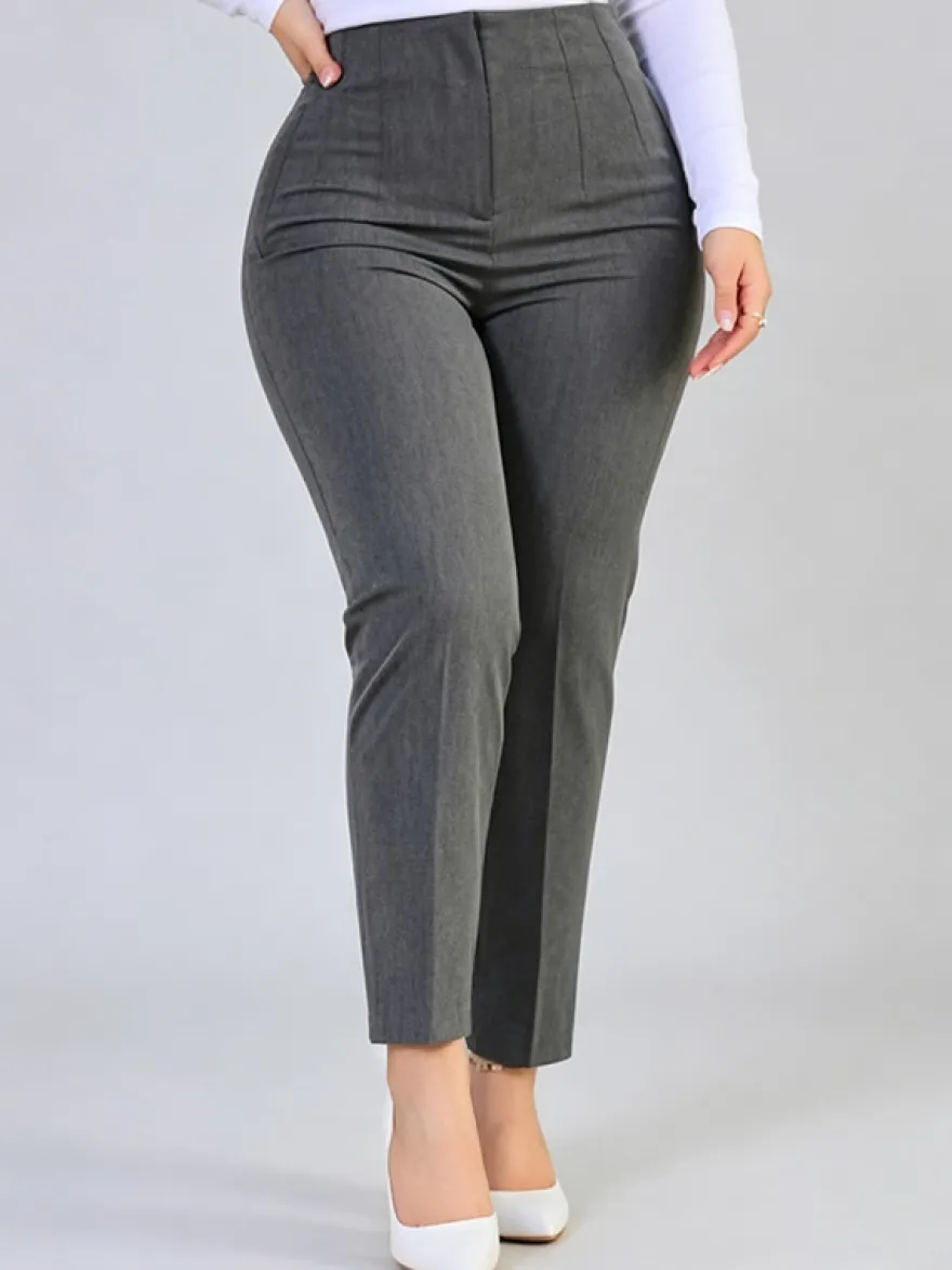 Pantalon kaki taille haute