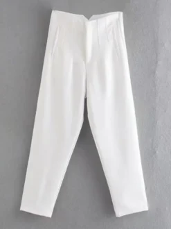 Pantalon kaki taille haute