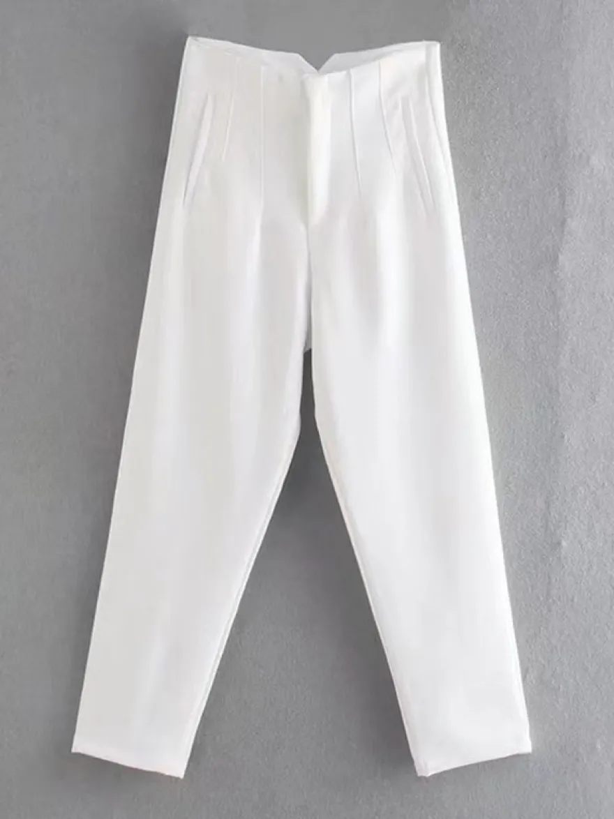 Pantalon kaki taille haute