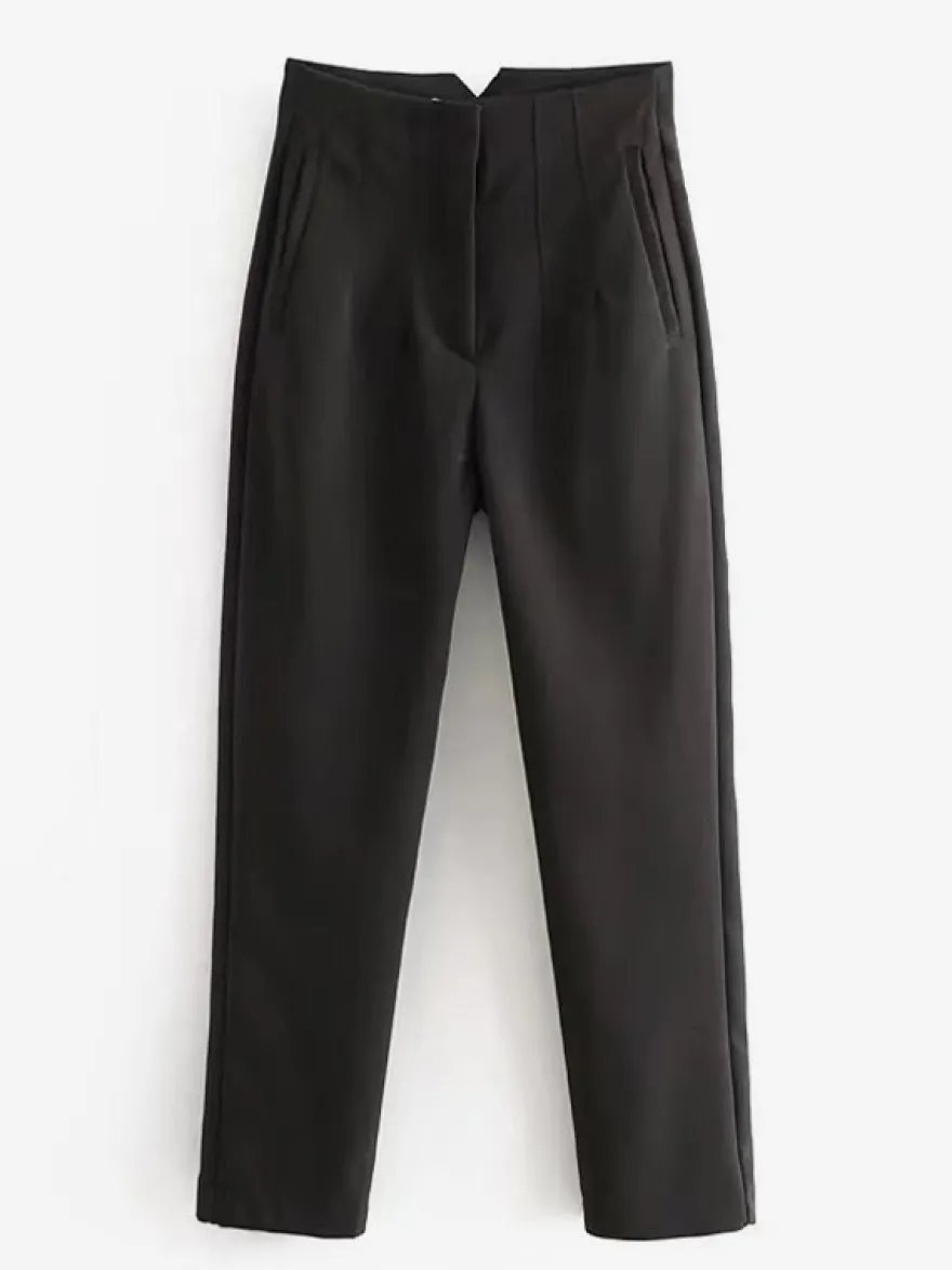 Pantalon kaki taille haute