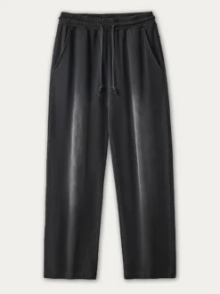 Pantalon large en coton délavé pour homme pantalon décontracté à jambe droite avec cordon de serrage