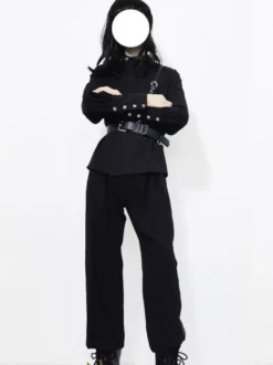 Pantalon Lolita Gothique Style Ouji Pantalon Lolita Droit Noir