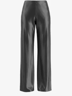 Pantalon marron en satin taille naturelle
