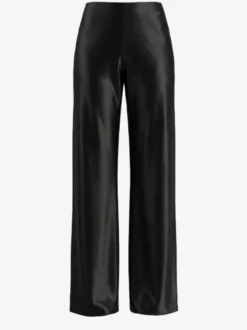 Pantalon marron en satin taille naturelle