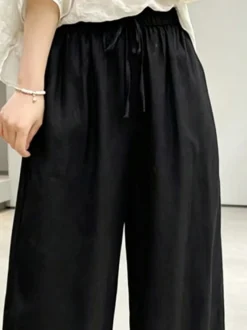 Pantalon noir en polyester