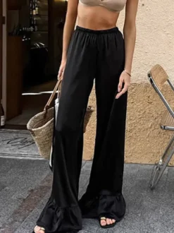 Pantalon noir taille haute
