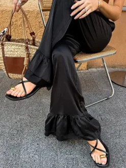 Pantalon noir taille haute