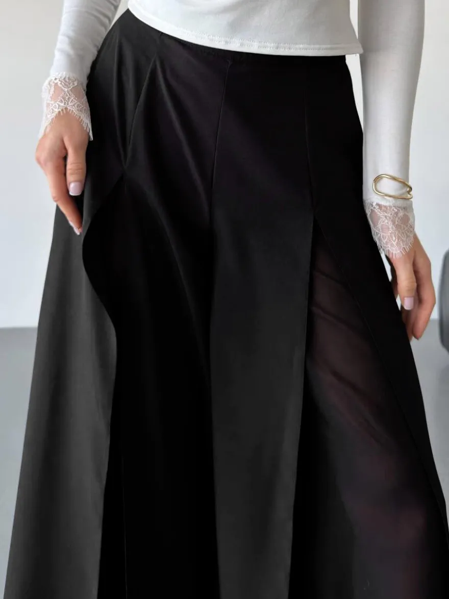 Pantalon noir taille haute