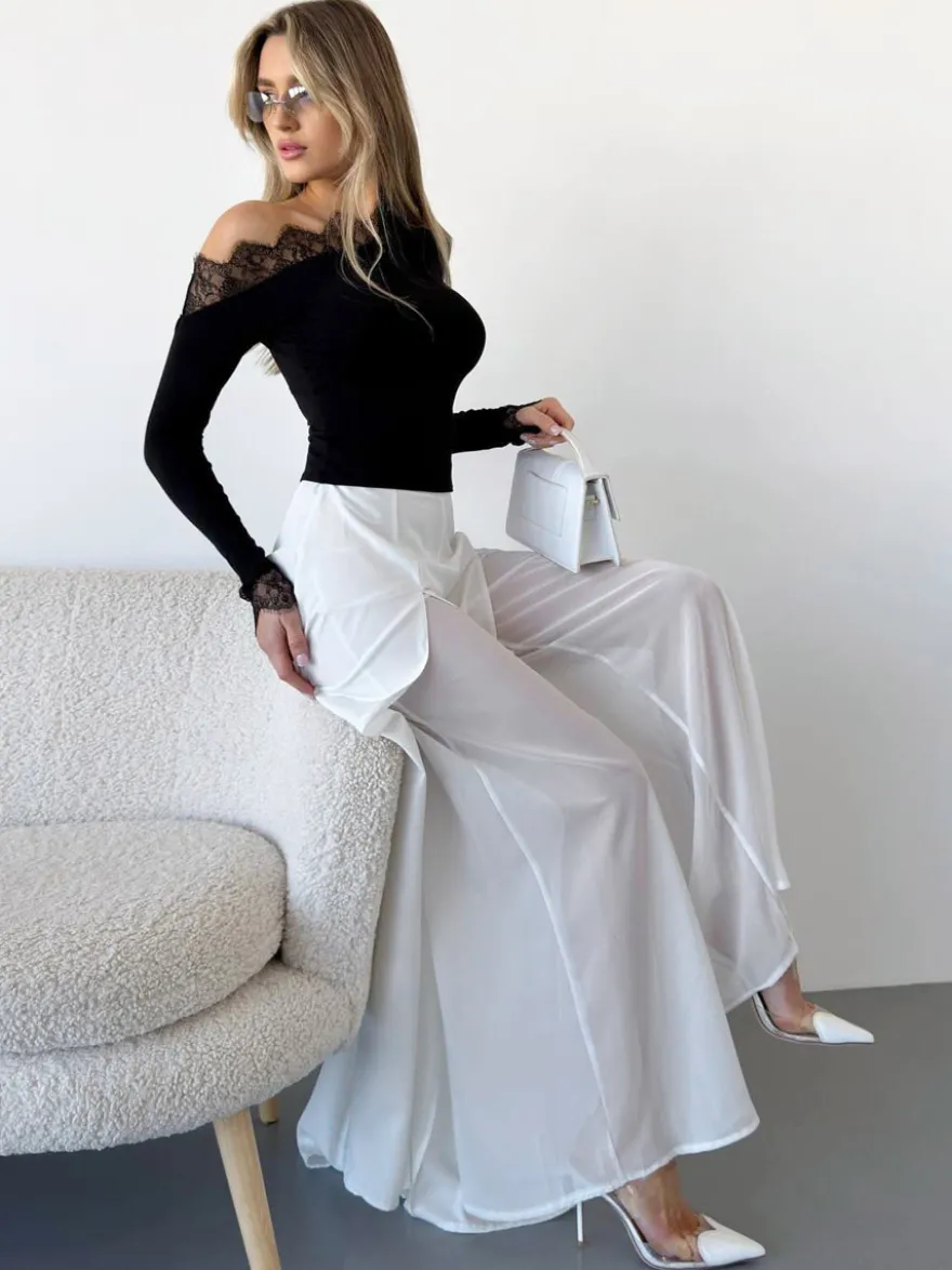 Pantalon noir taille haute
