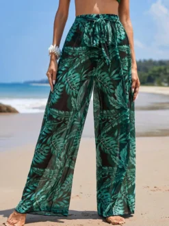 Pantalon orange rouge taille haute