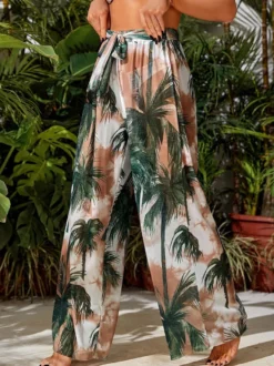 Pantalon orange rouge taille haute