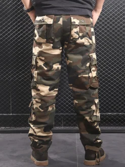 Pantalon Pour Homme Camouflage Taille Naturelle Pantalon Cargo Droit Pantalon Gris