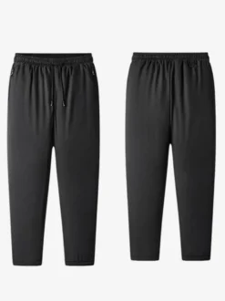 Pantalon Pour Homme Droit Taille Élastique Chic Décontracté