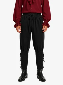 Pantalon rétro à élastique aux chevilles pour homme costume de cosplay médiéval viking pirate