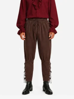 Pantalon rétro à élastique aux chevilles pour homme costume de cosplay médiéval viking pirate