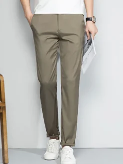 Pantalons décontractés pour hommes Slim Fit Straight Pantalons pour hommes de printemps et d'été