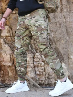 Pantalons pour hommes Casual Camouflage irrégulier Taille naturelle Coupe fuselée Camouflage Pantalons pour hommes