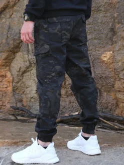 Pantalons pour hommes Casual Camouflage irrégulier Taille naturelle Coupe fuselée Camouflage Pantalons pour hommes
