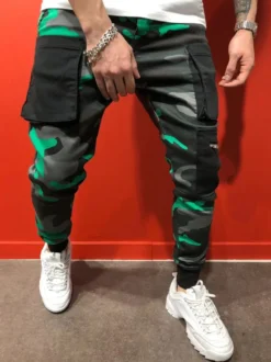Pantalons pour hommes Pantalons de camouflage décontractés pour hommes jaunes