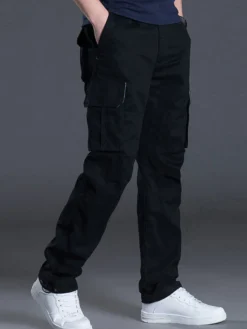 Pantalons pour hommes Pantalon cargo droit taille naturelle décontractée Jaune Vert Pantalons pour hommes