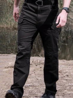 Pantalons pour hommes Pantalons longs kaki décontractés à taille naturelle irrégulière