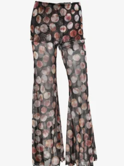 Pantalon évasé transparent imprimé pour femme 2026