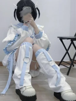 Parka légère à volants avec col marin et fermeture éclair Lolita