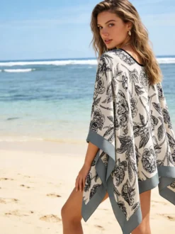 Paréos d'été en polyester bleu pour femmes